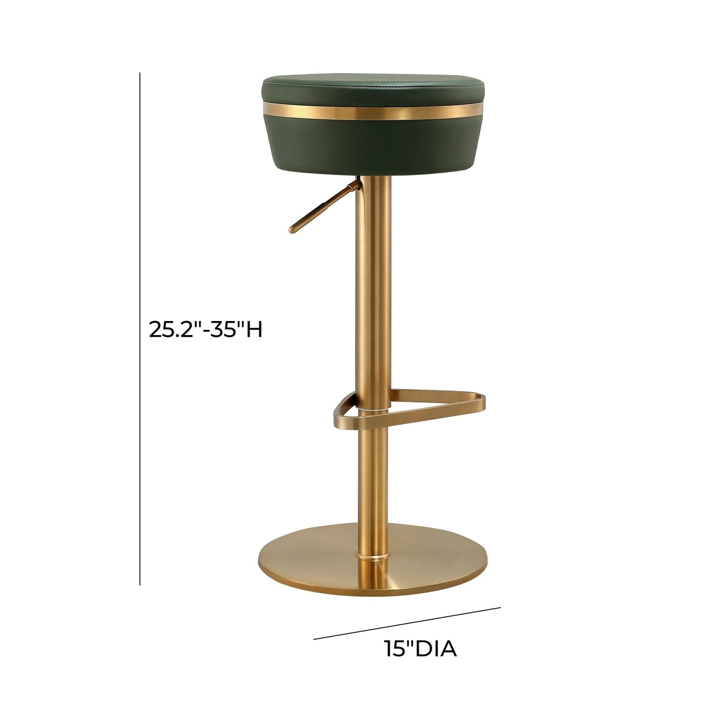 Astro Malachite Green and Gold Adjustable Stool - Skandi London