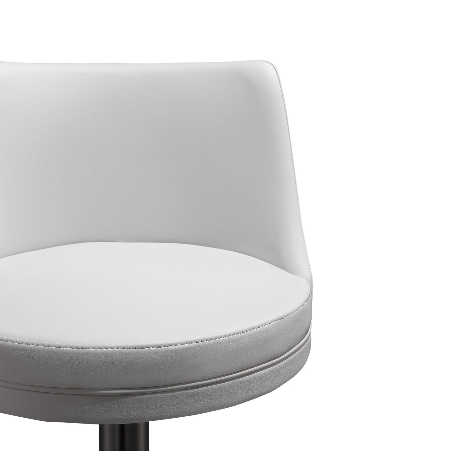 Reagan White and Silver Adjustable Stool - Skandi London