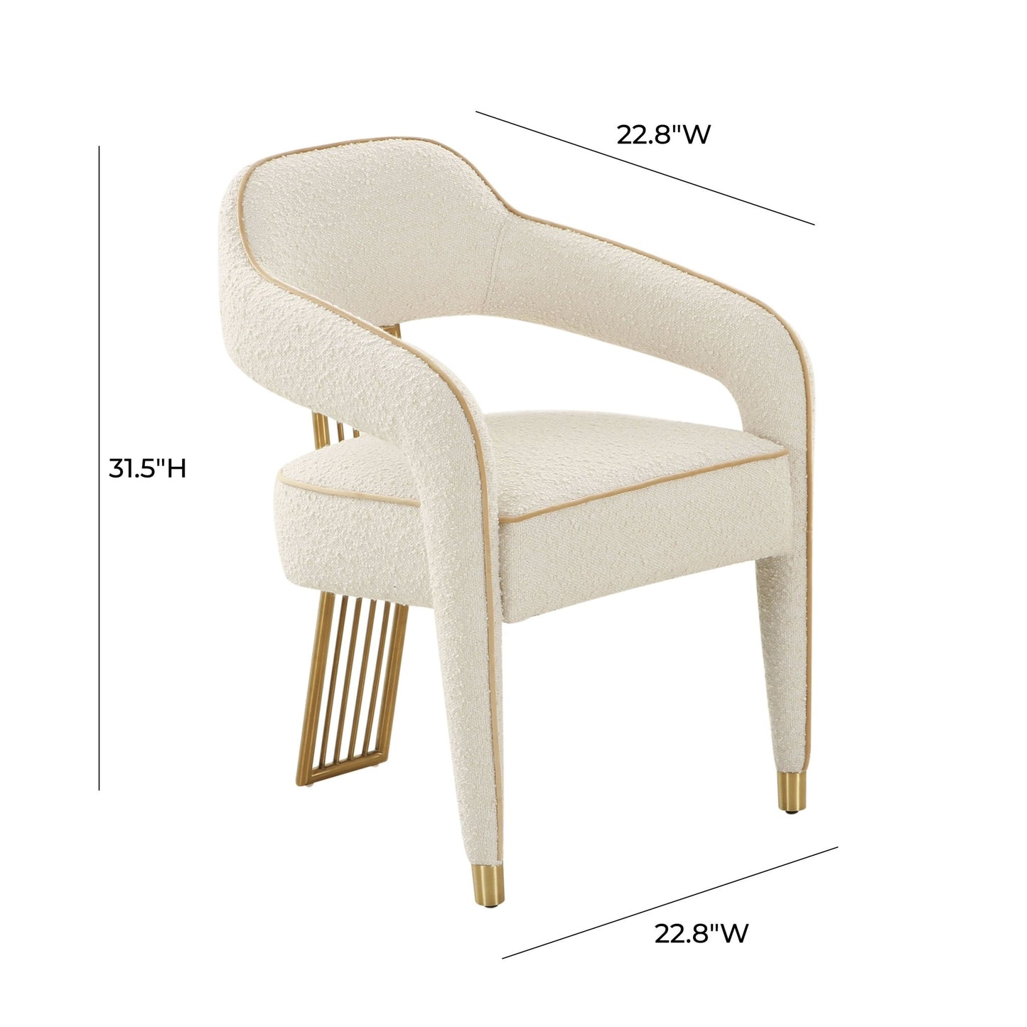 Corralis Cream Boucle Dining Chair - Skandi London