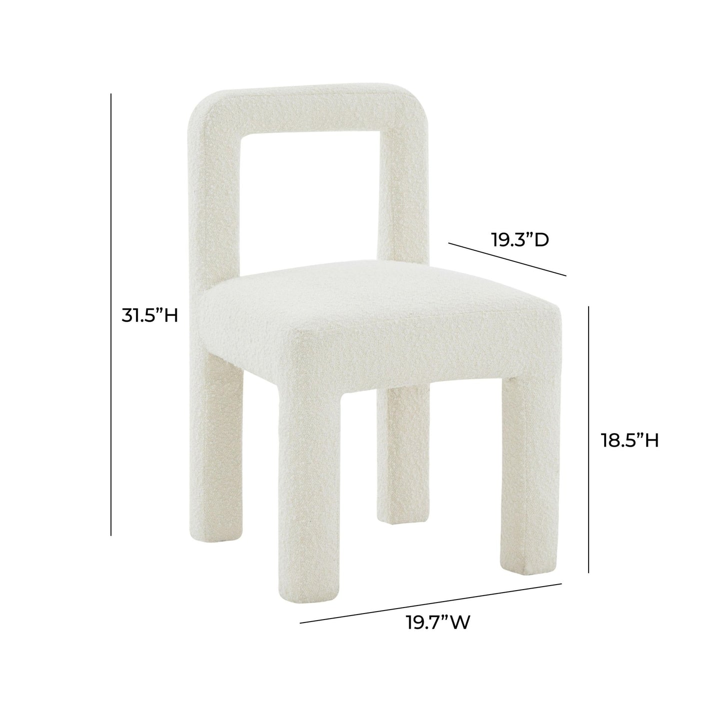 Hazel Cream Boucle Dining Chair - Skandi London