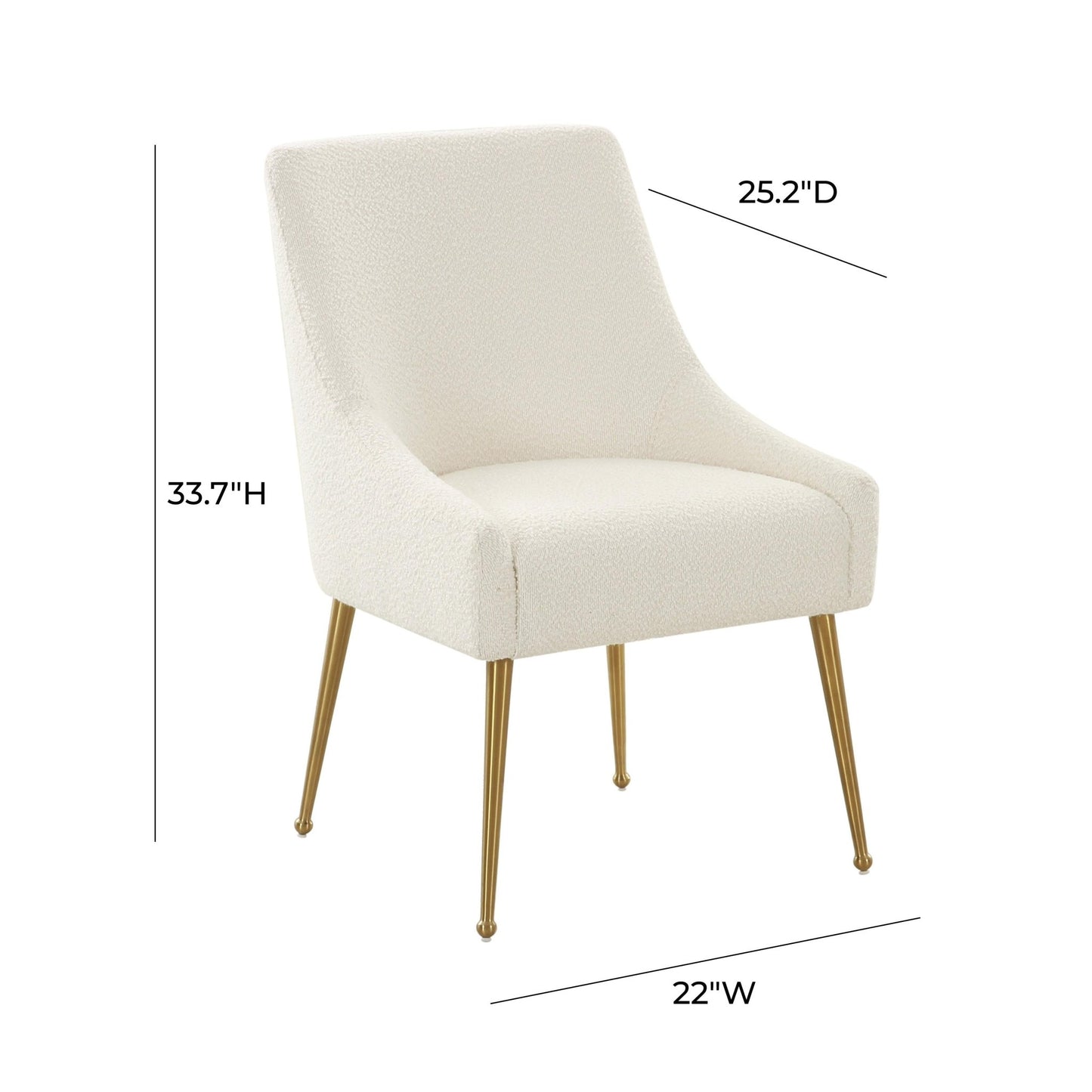 Beatrix Cream Performance Boucle Side Chair - Skandi London
