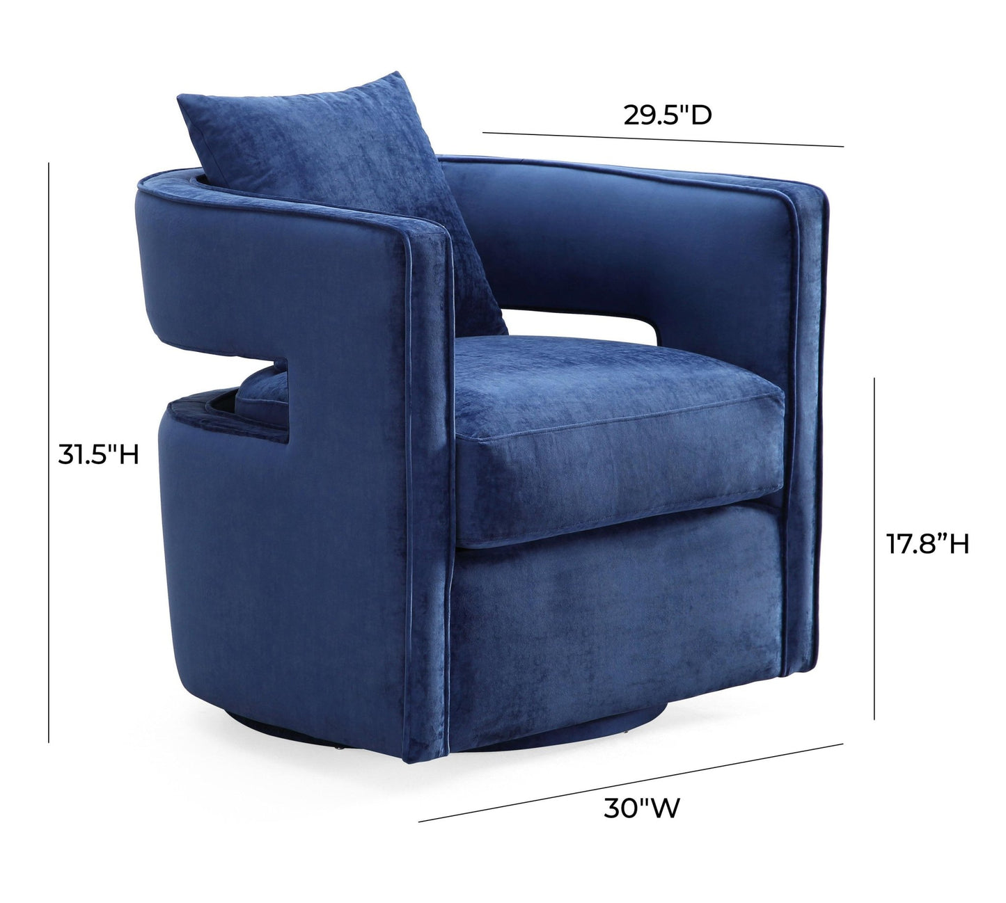 Kennedy Navy Swivel Chair - Skandi London