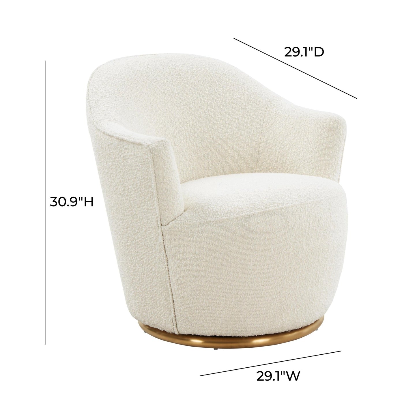 Skyla Boucle Swivel Chair - Skandi London
