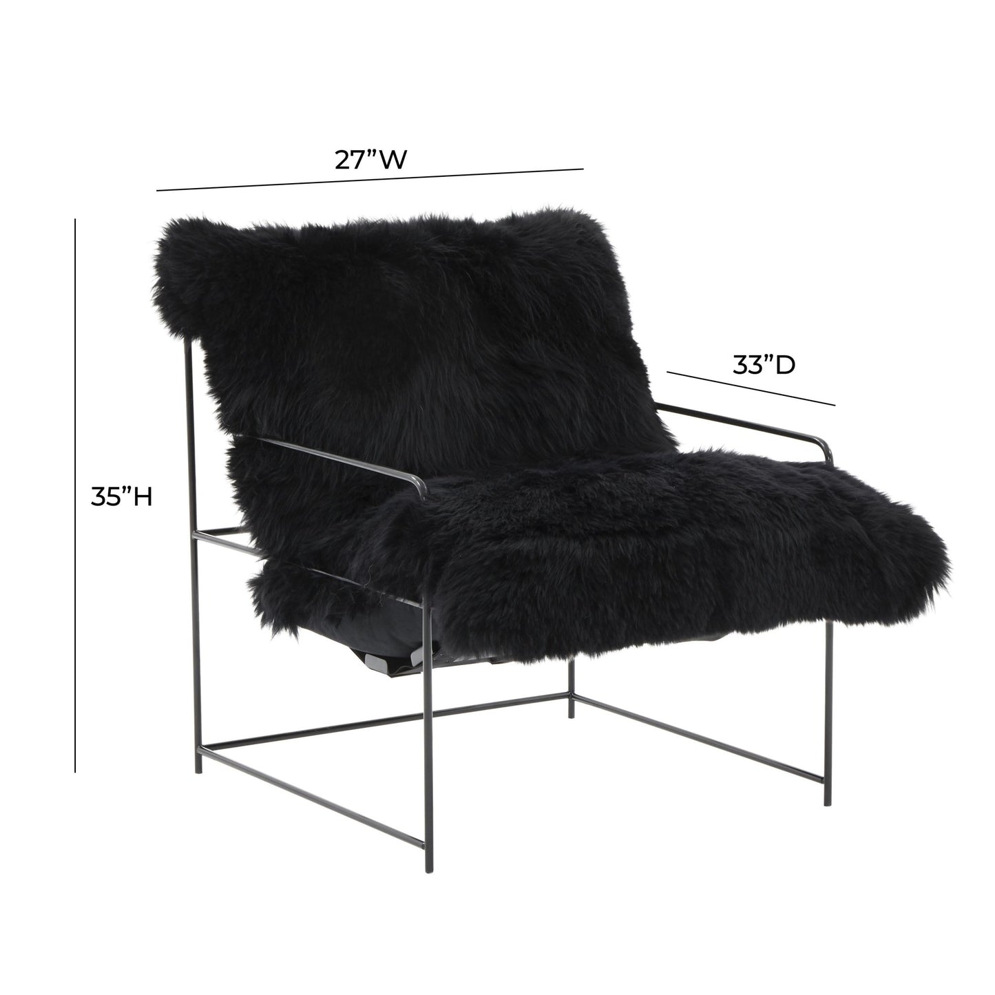 Kimi Black Genuine Sheepskin Chair - Skandi London