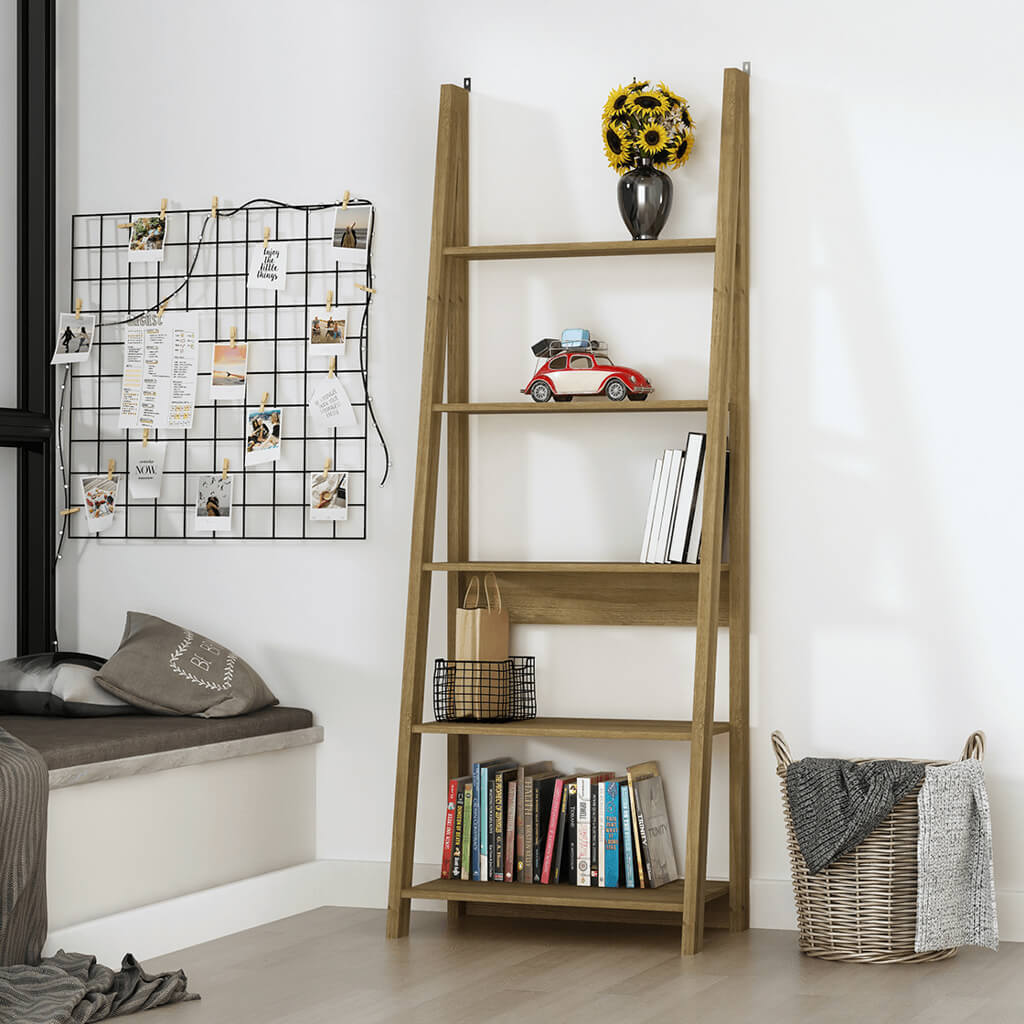 Soho Nordic Ladder Bookcase Oak - Skandi London
