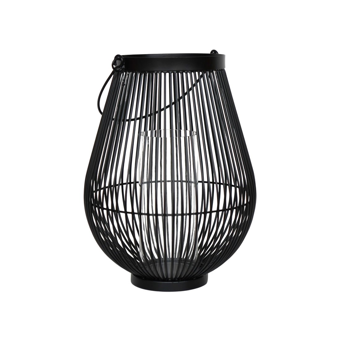 Tordis Lantern with Glass Insert Black - Medium - Skandi London