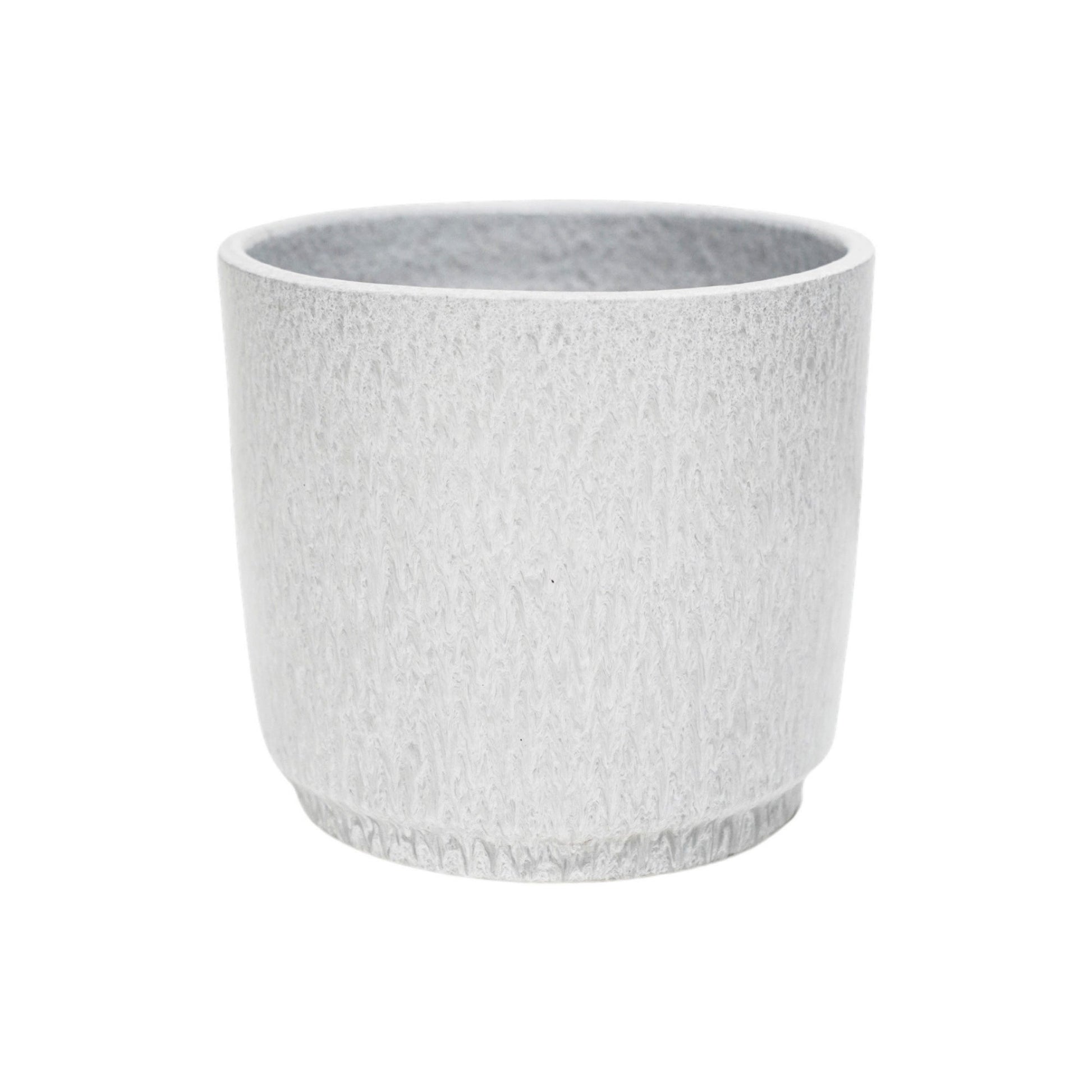 Wesley Marble White Planter H22cm D26cm - Skandi London