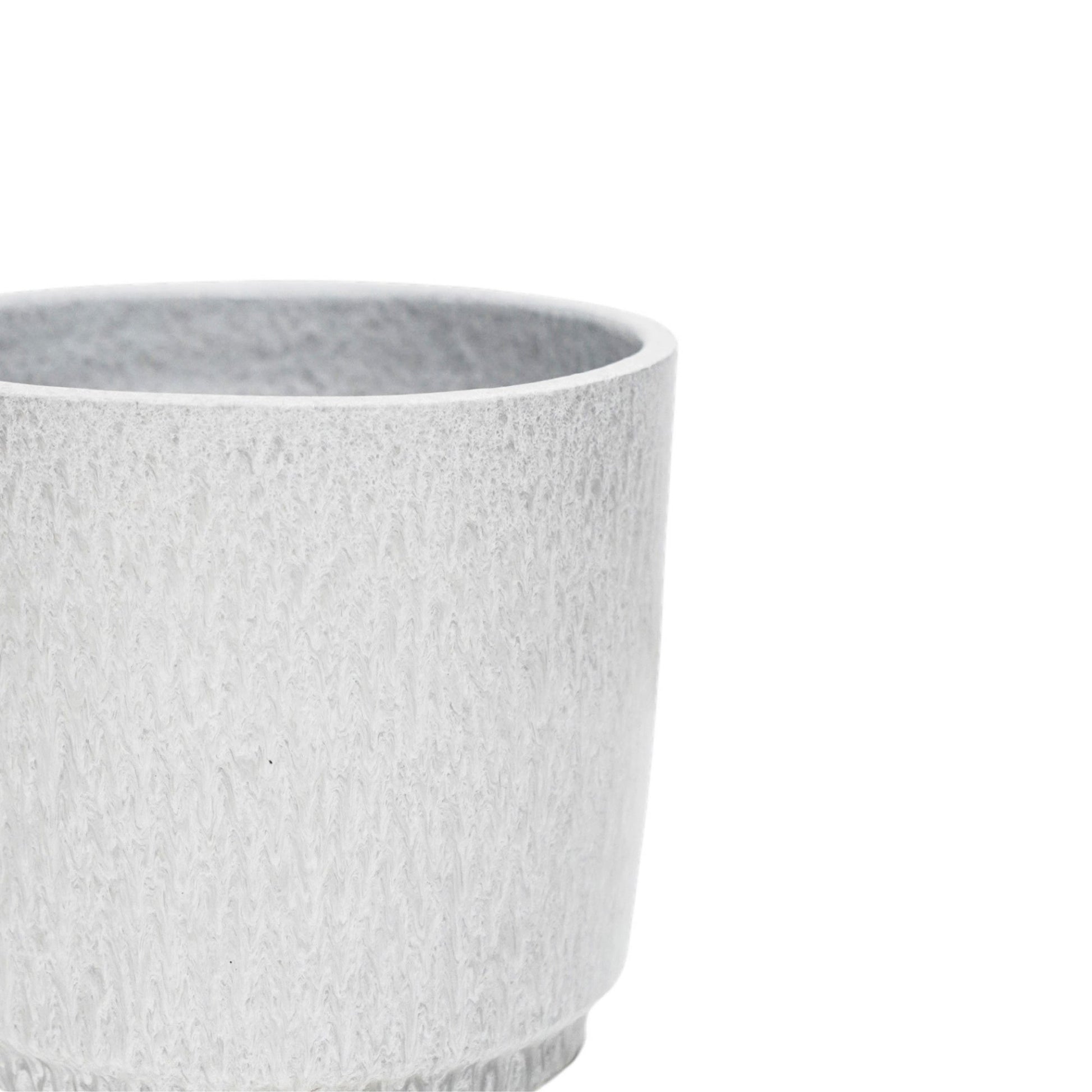 Wesley Marble White Planter H22cm D26cm - Skandi London