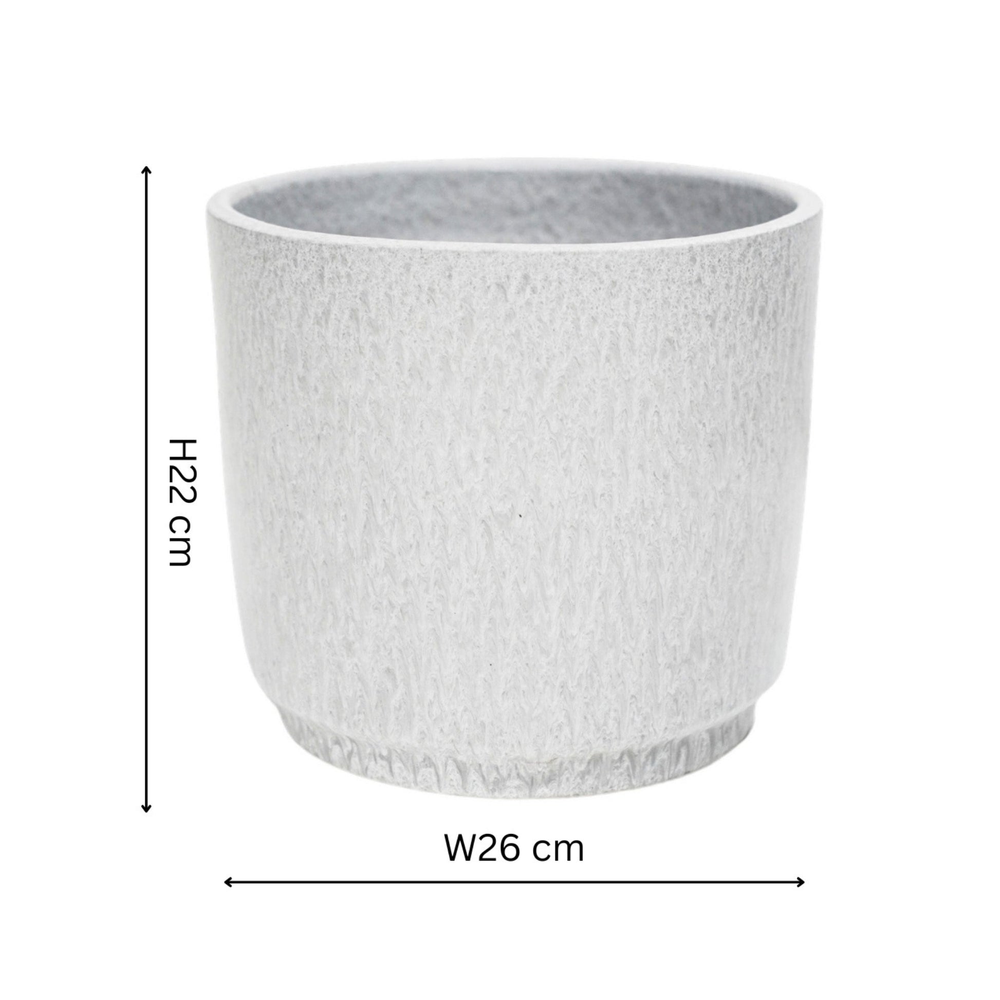 Wesley Marble White Planter H22cm D26cm - Skandi London