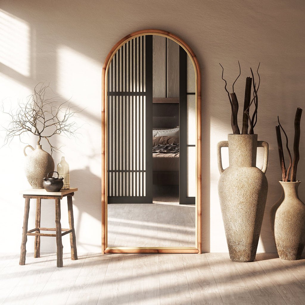 Elegant Natural Rattan Mirror - Skandi London