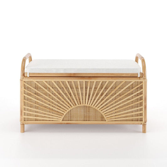 Lucy Natural Rattan Trunk/Bench - Skandi London
