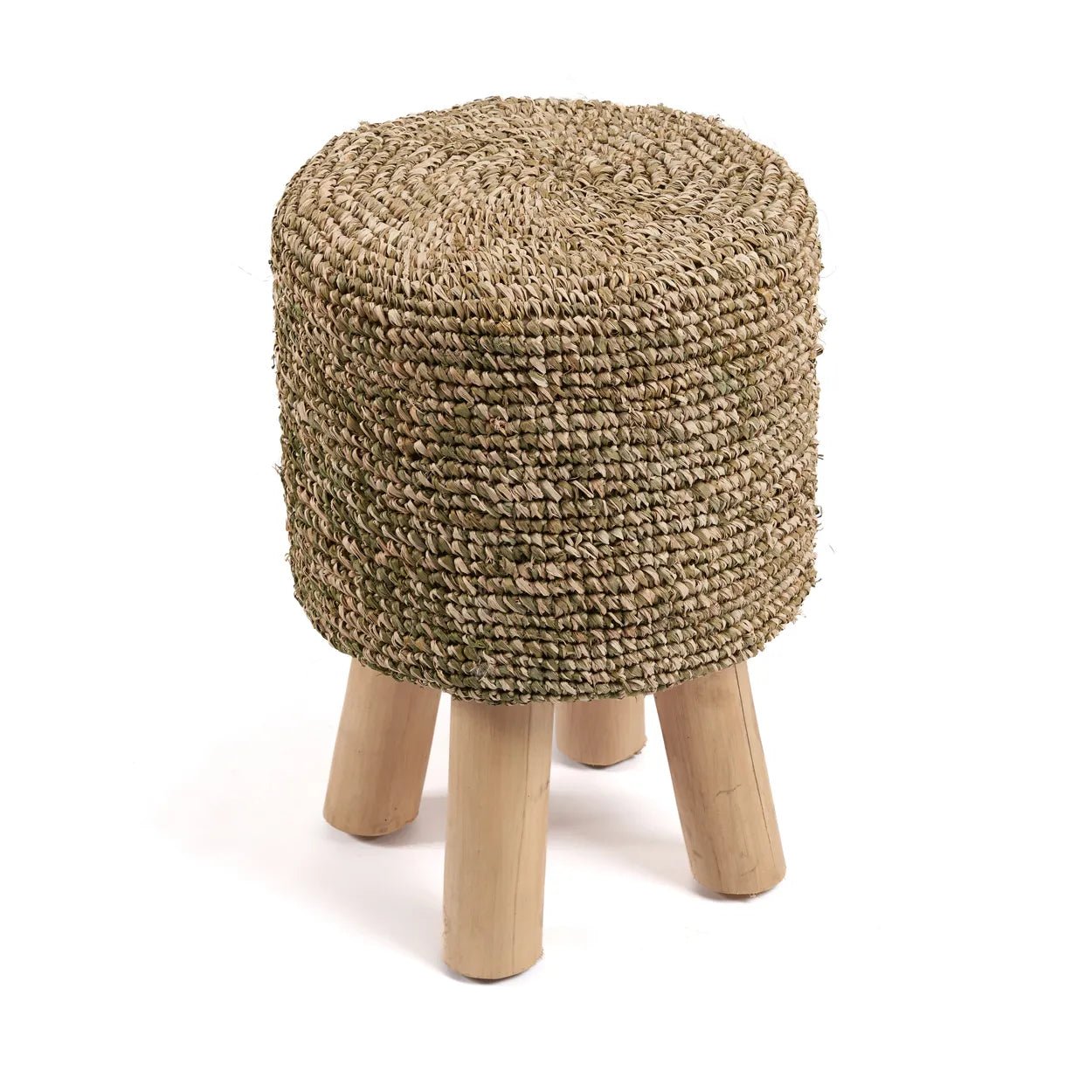 The Raffia Tressed Stool - Jungle Green - Skandi London