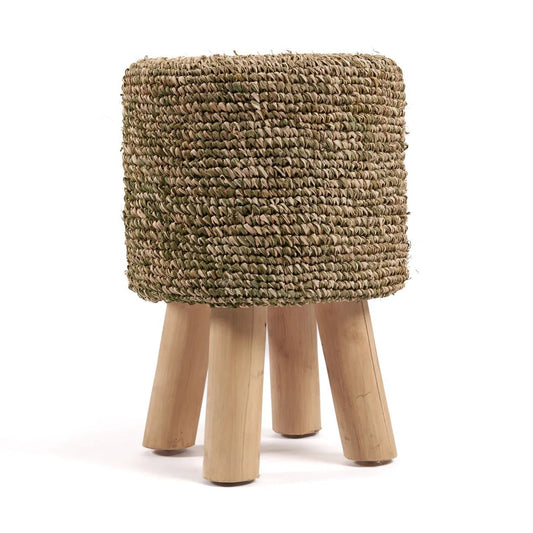 The Raffia Tressed Stool - Jungle Green - Skandi London