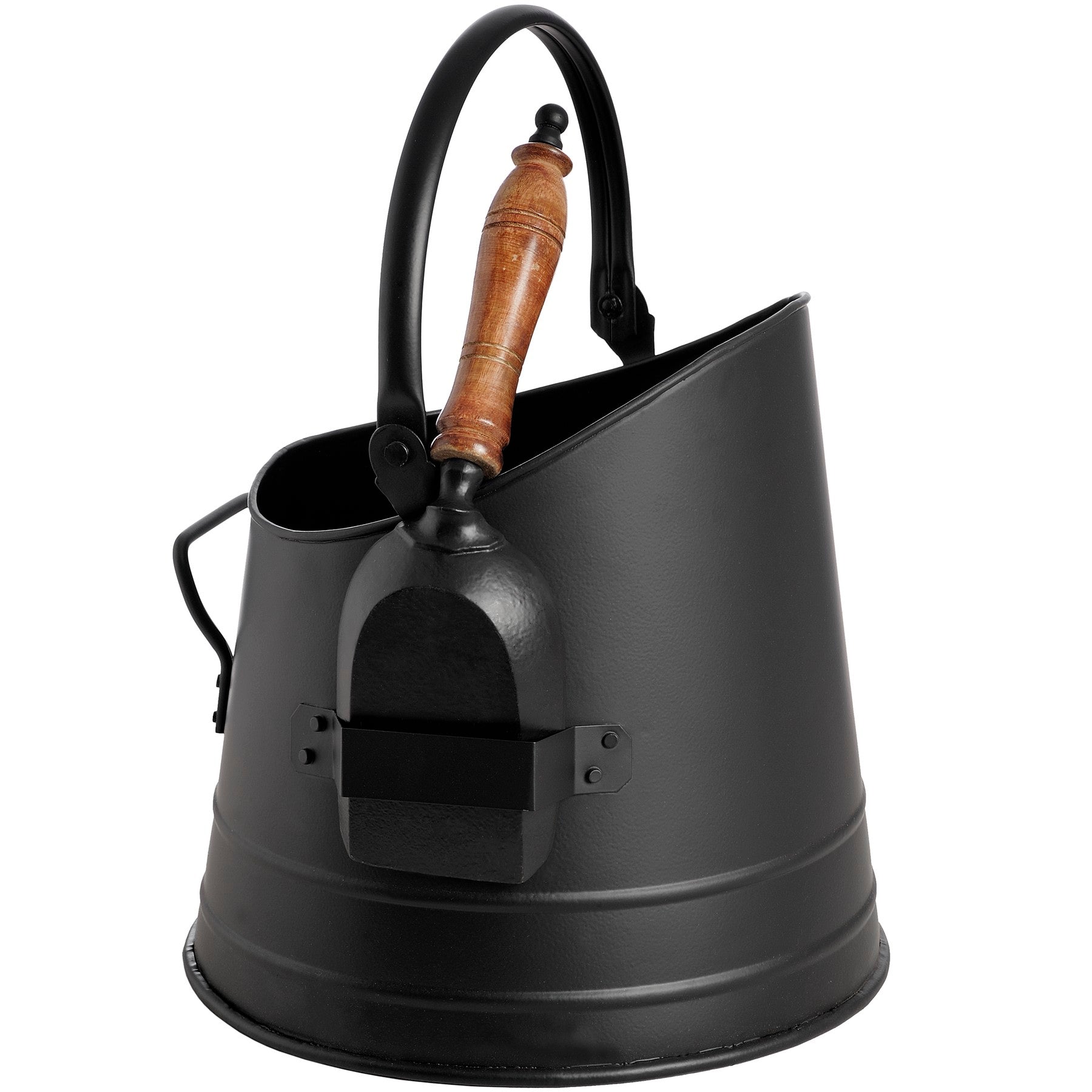 Skandi London Black Coal Bucket with Teak Handle Shovel - Skandi London