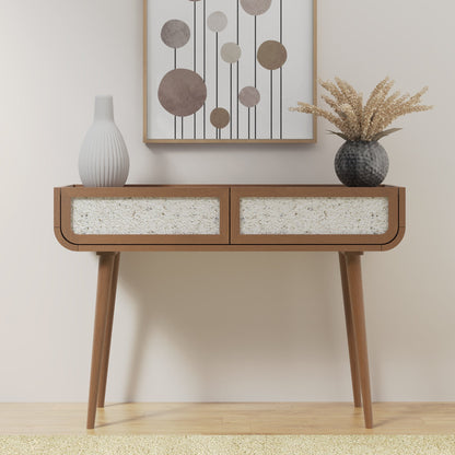 Monument Two Drawer Console Table - Walnut - Skandi London