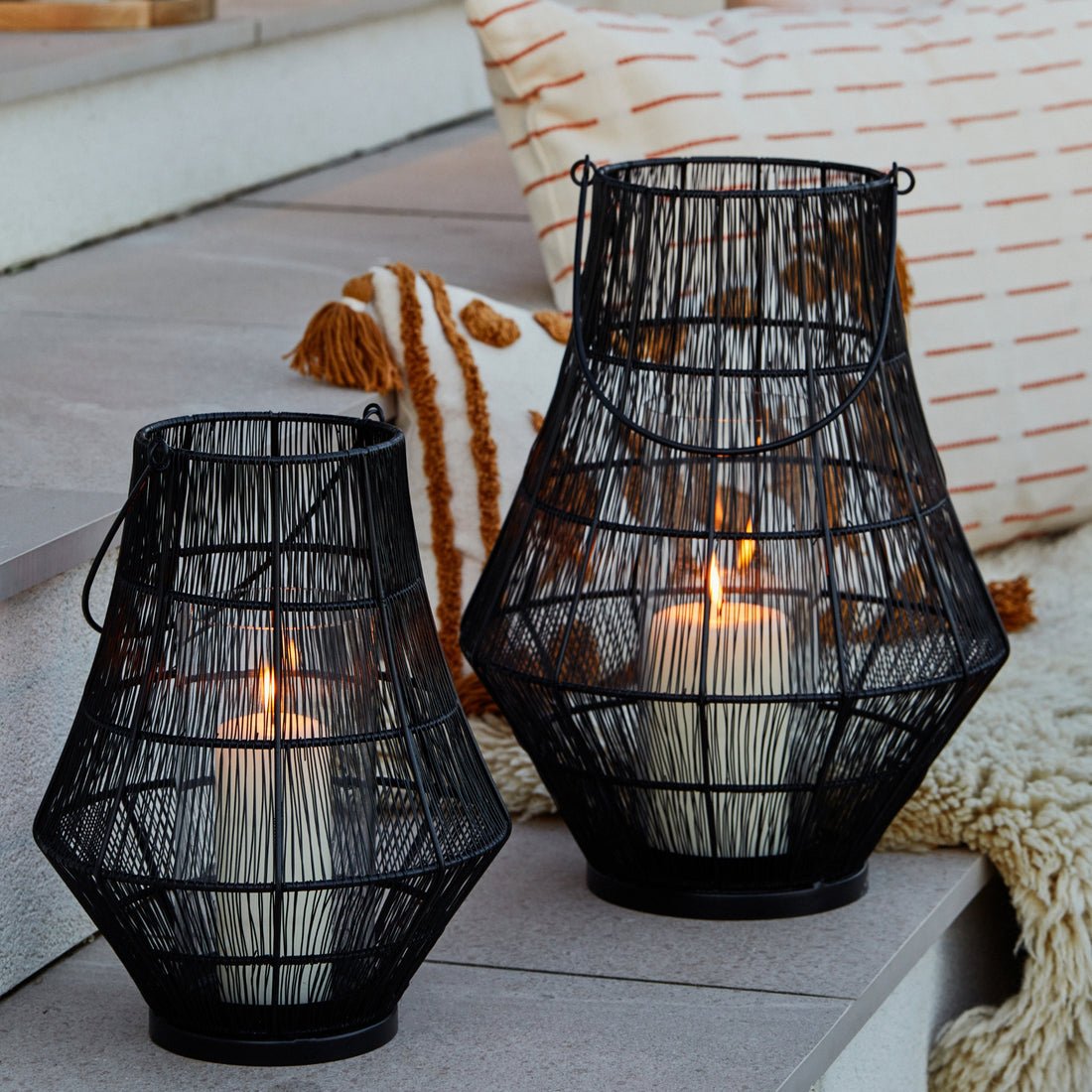 Vega Curve Wirework Lantern - Medium - Skandi London