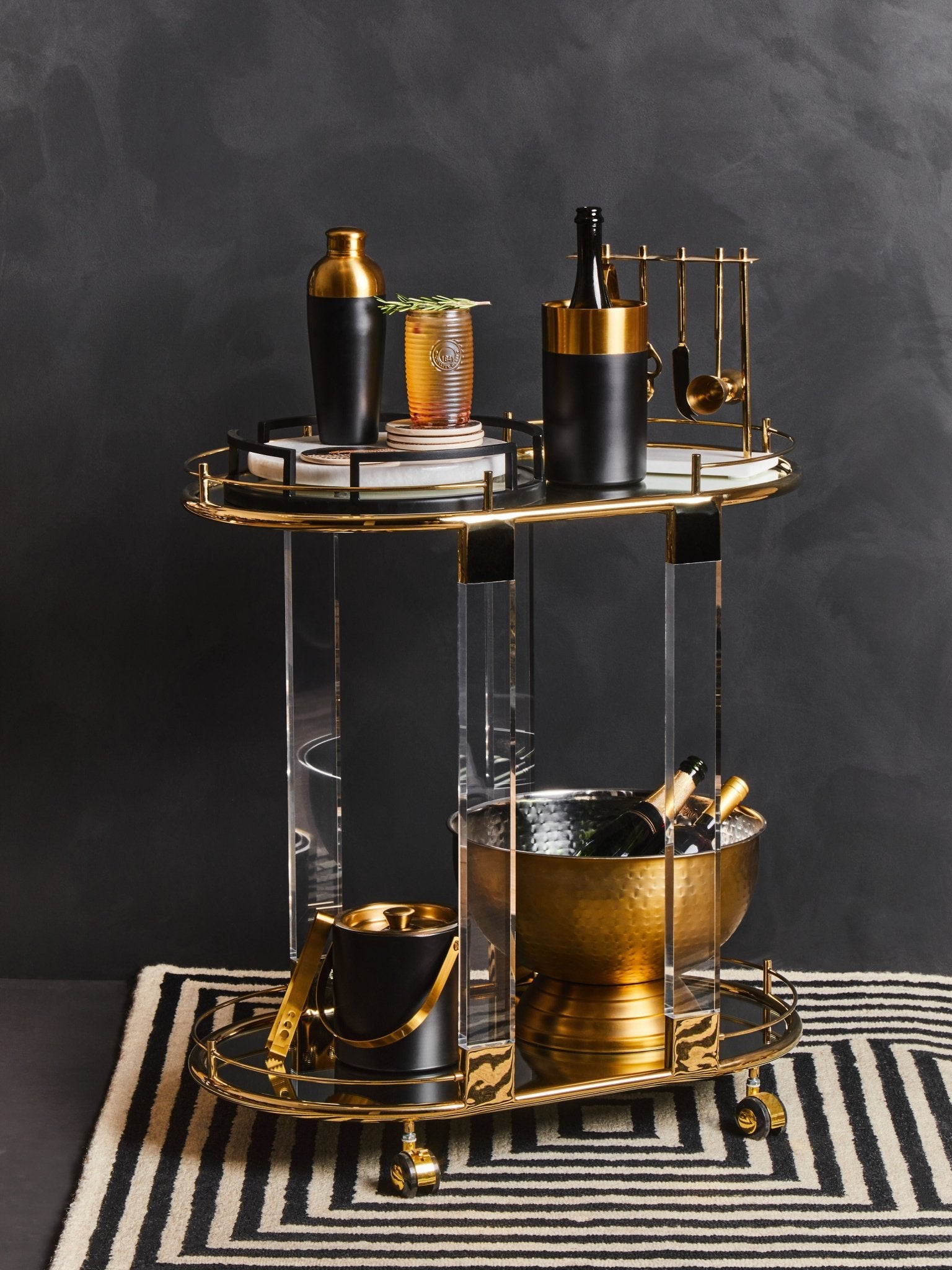 Kelda Black And Gold Finish Ice Bucket - Skandi London