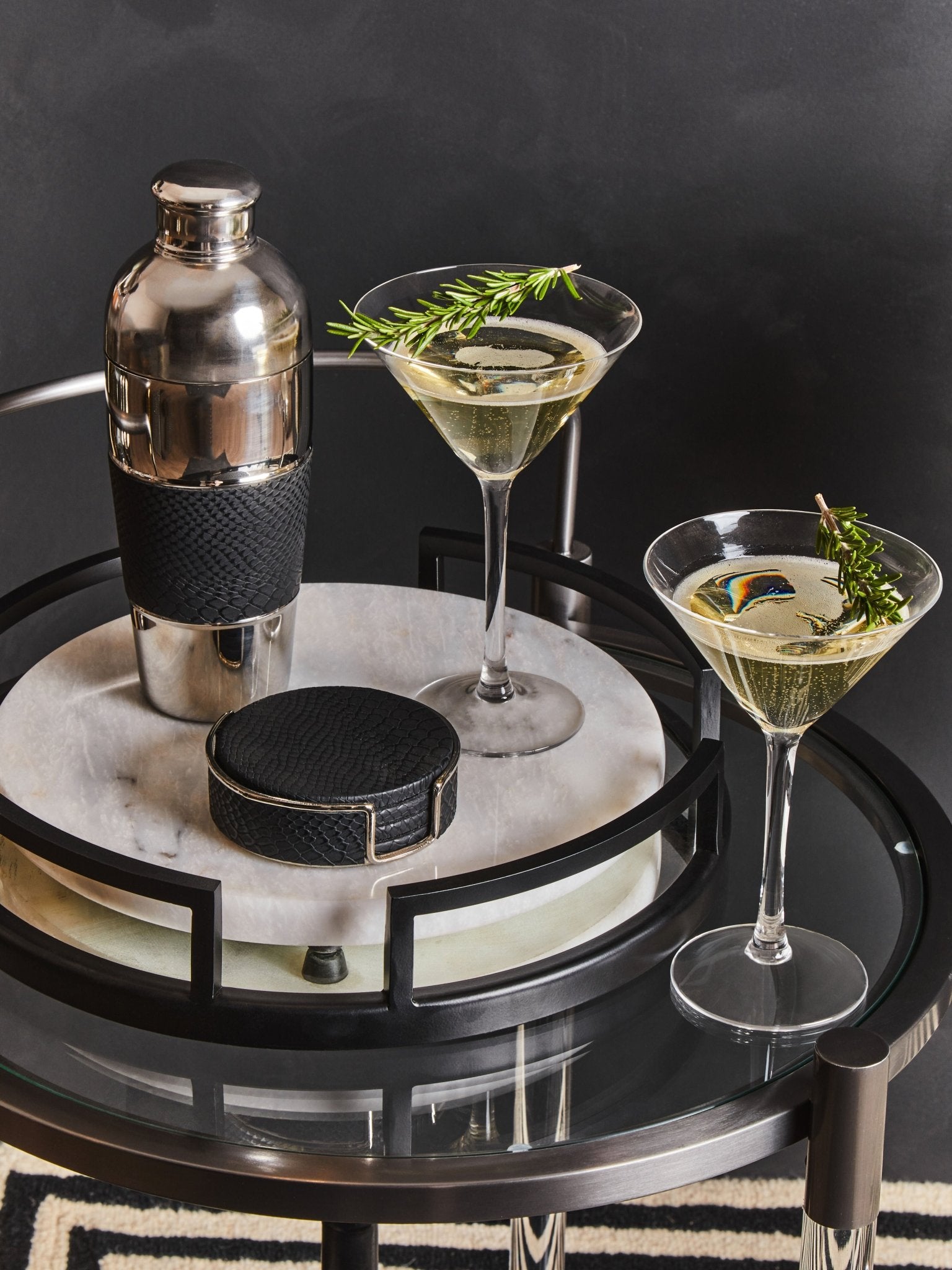 Kelda Set Of Four Black Coasters - Skandi London
