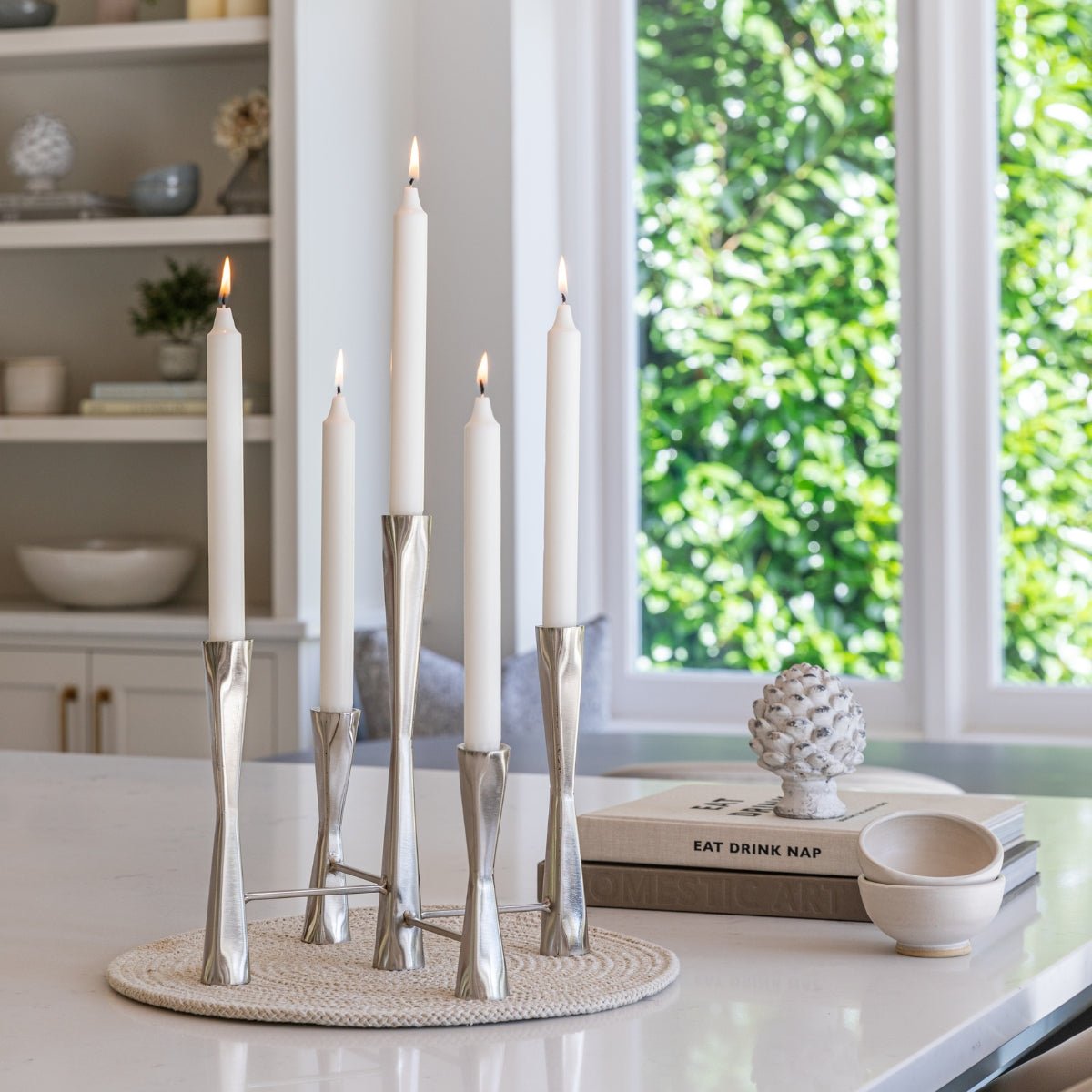 Fasku 5 Piece Silver Candle Centerpiece - Skandi London
