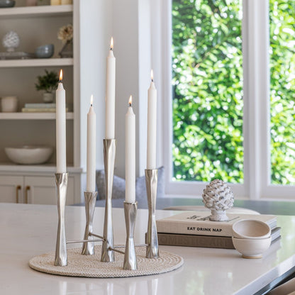 Fasku 5 Piece Silver Candle Centerpiece - Skandi London