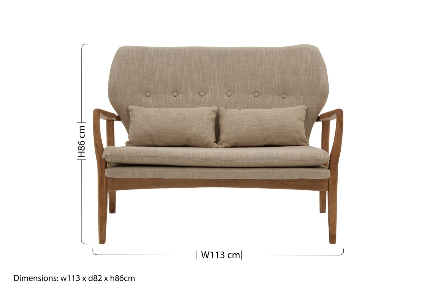 Pelle Birch Wood Frame 2 Seat Sofa - Skandi London