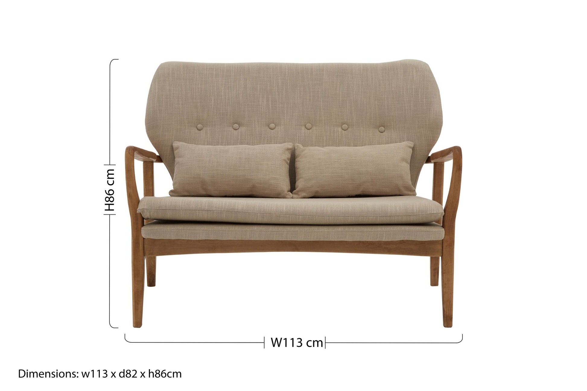 Pelle Birch Wood Frame 2 Seat Sofa - Skandi London
