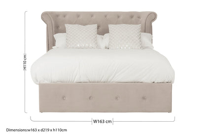 Darby Mink Double Ottoman Bed - Skandi London