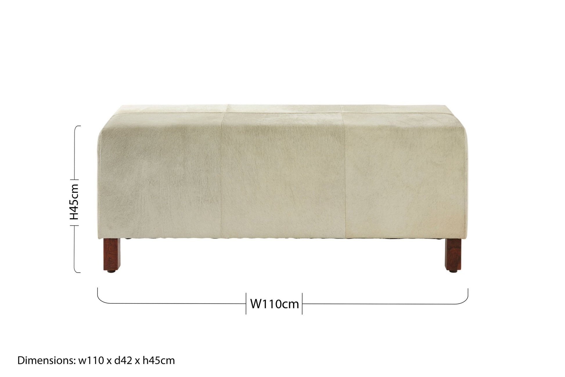 Haral Townhouse Natural Leather Bench With Wood Legs - Skandi London