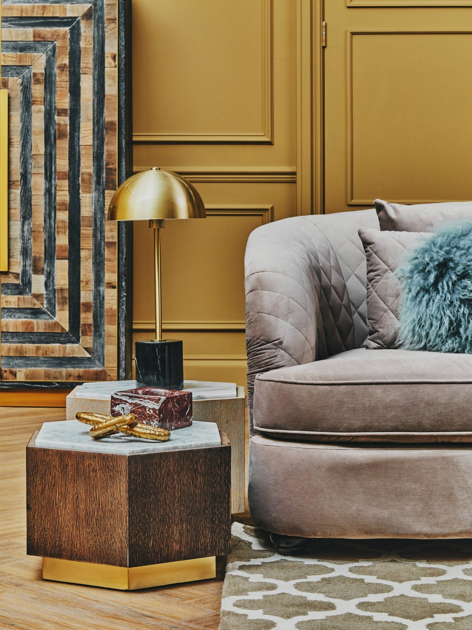 Maja Hammered Gold Chain Sculpture - Skandi London