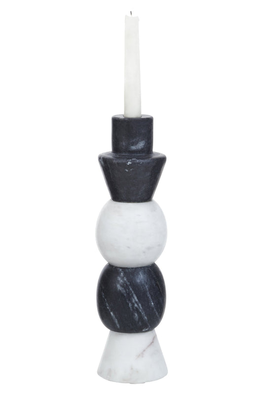 Leif Layered Marble Candle Holder - Skandi London