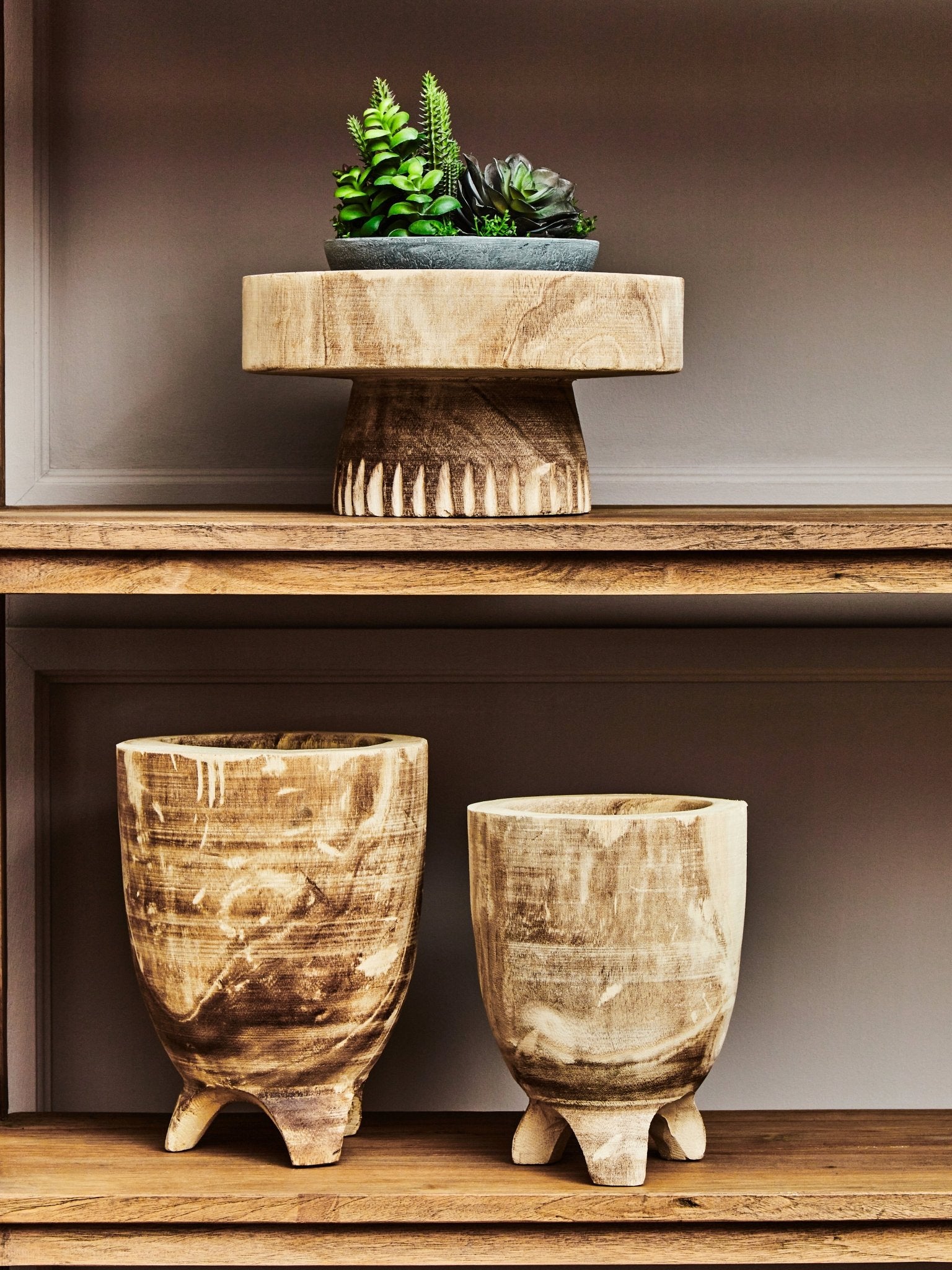 Annika Natural Engraved Round Bowl - Skandi London