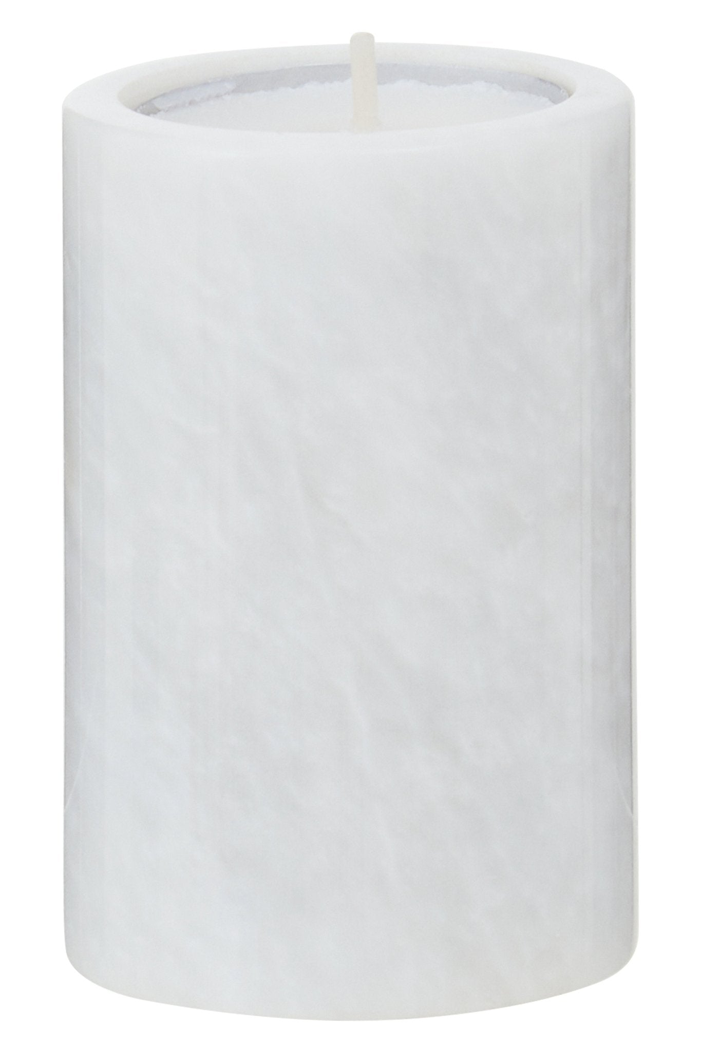 Vida Set Of Three White Marble Tealight Holders - Skandi London