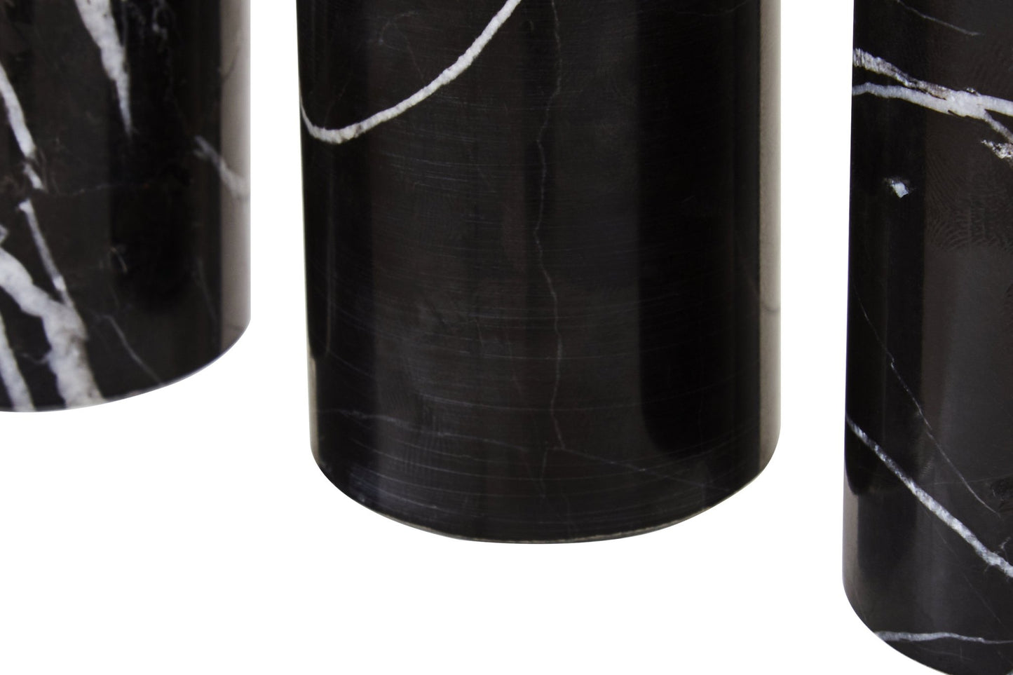 Vida Set Of Three Black Marble Tealight Holders - Skandi London