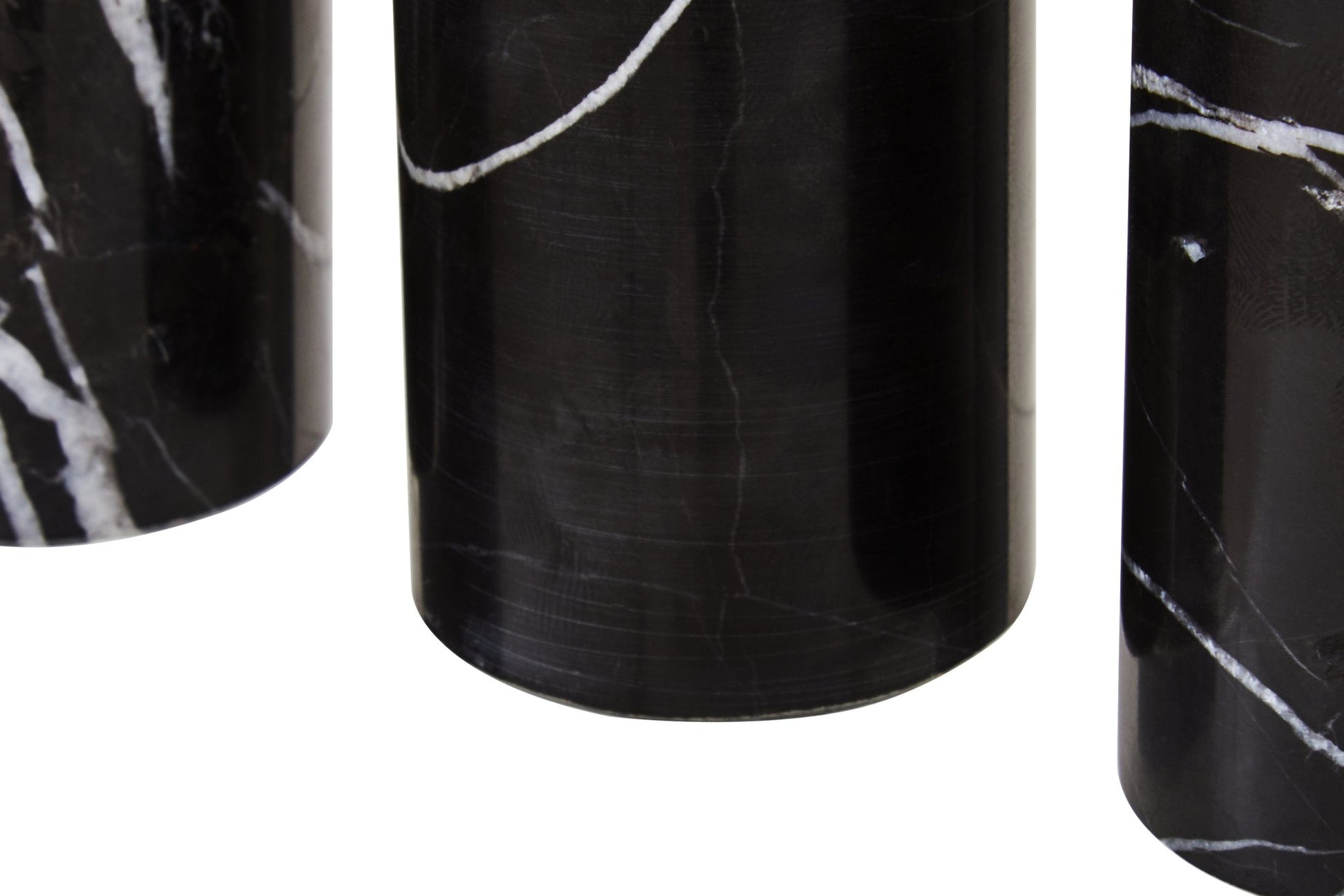 Vida Set Of Three Black Marble Tealight Holders - Skandi London