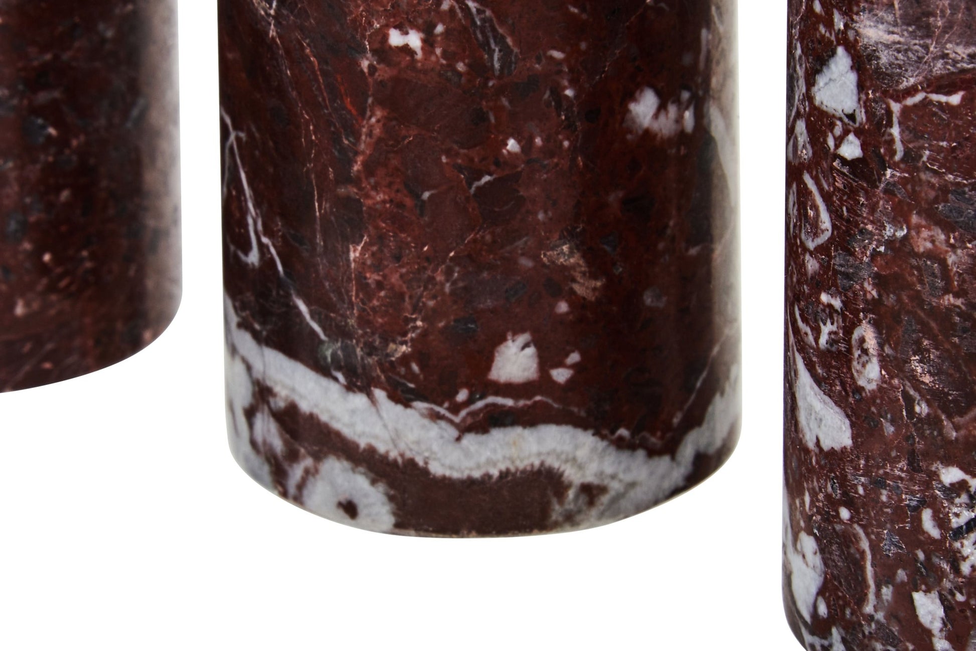 Vida Set Of Three Red Marble Tealight Holders - Skandi London