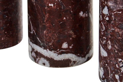 Vida Set Of Three Red Marble Tealight Holders - Skandi London