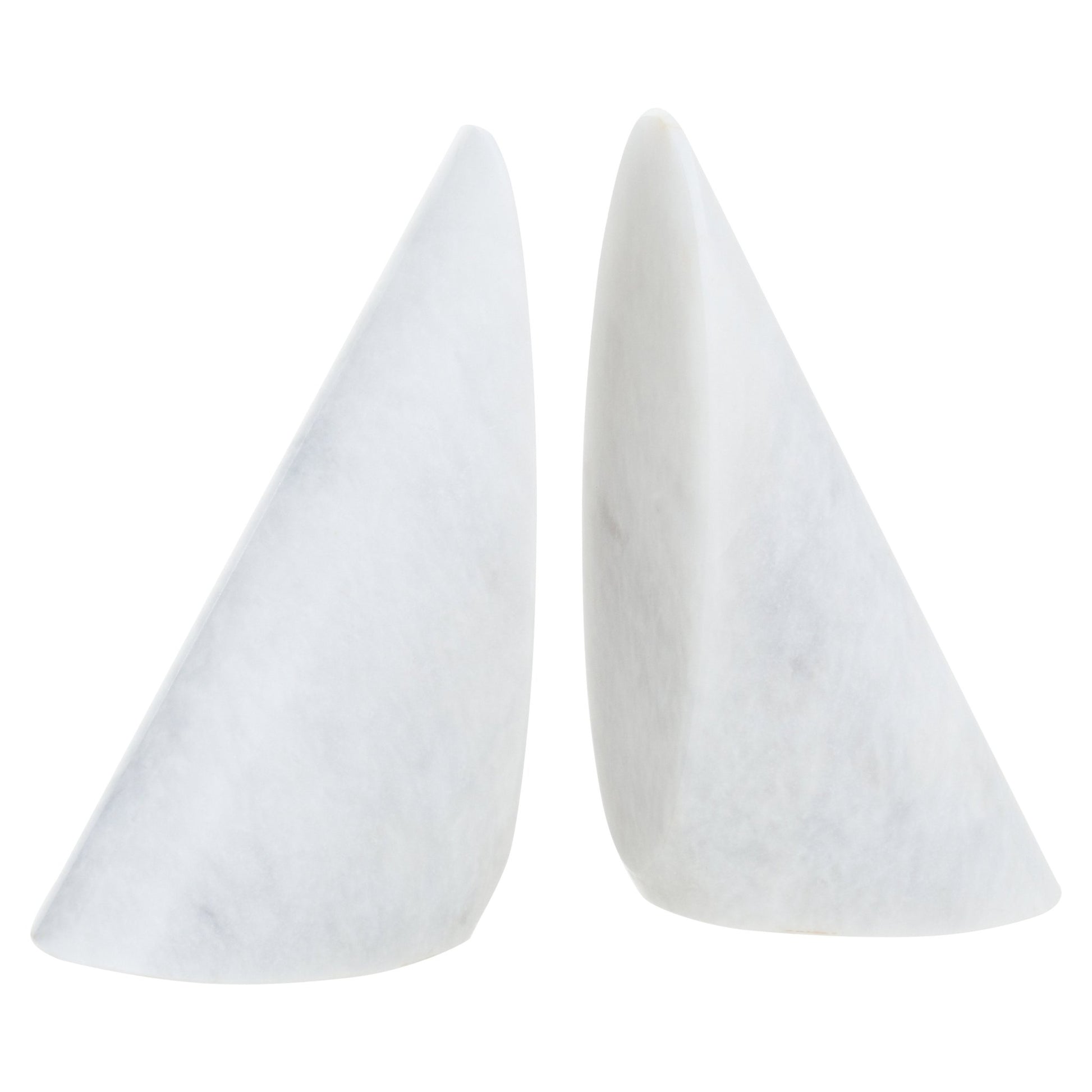 Vida Set Of Two White Marble Bookends - Skandi London