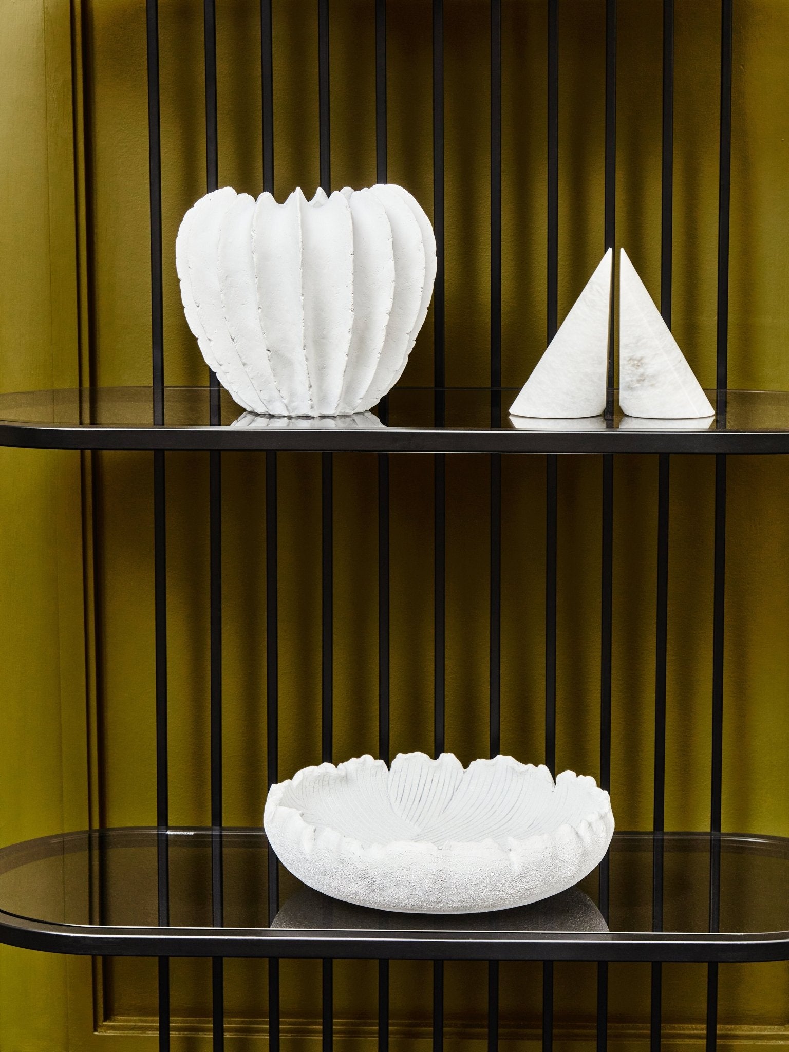 Vida Set Of Two White Marble Bookends - Skandi London