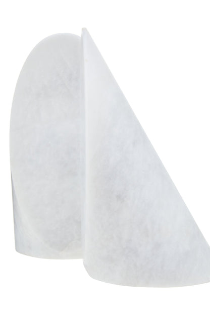 Vida Set Of Two White Marble Bookends - Skandi London