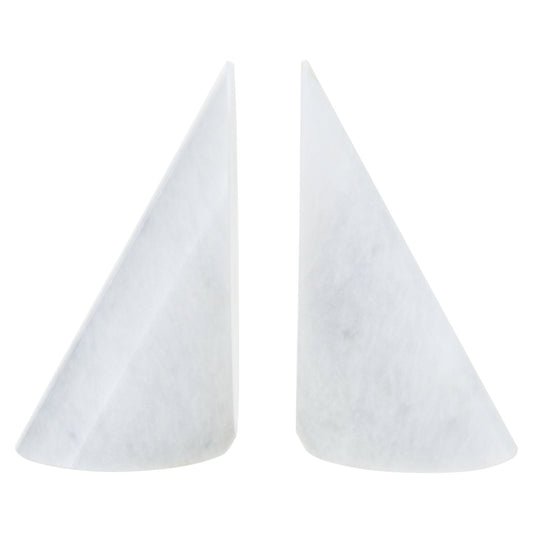 Vida Set Of Two White Marble Bookends - Skandi London