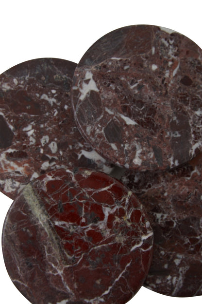 Vida Set Of Four Round Red Coasters - Skandi London