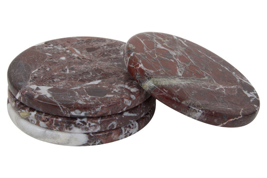 Vida Set Of Four Round Red Coasters - Skandi London