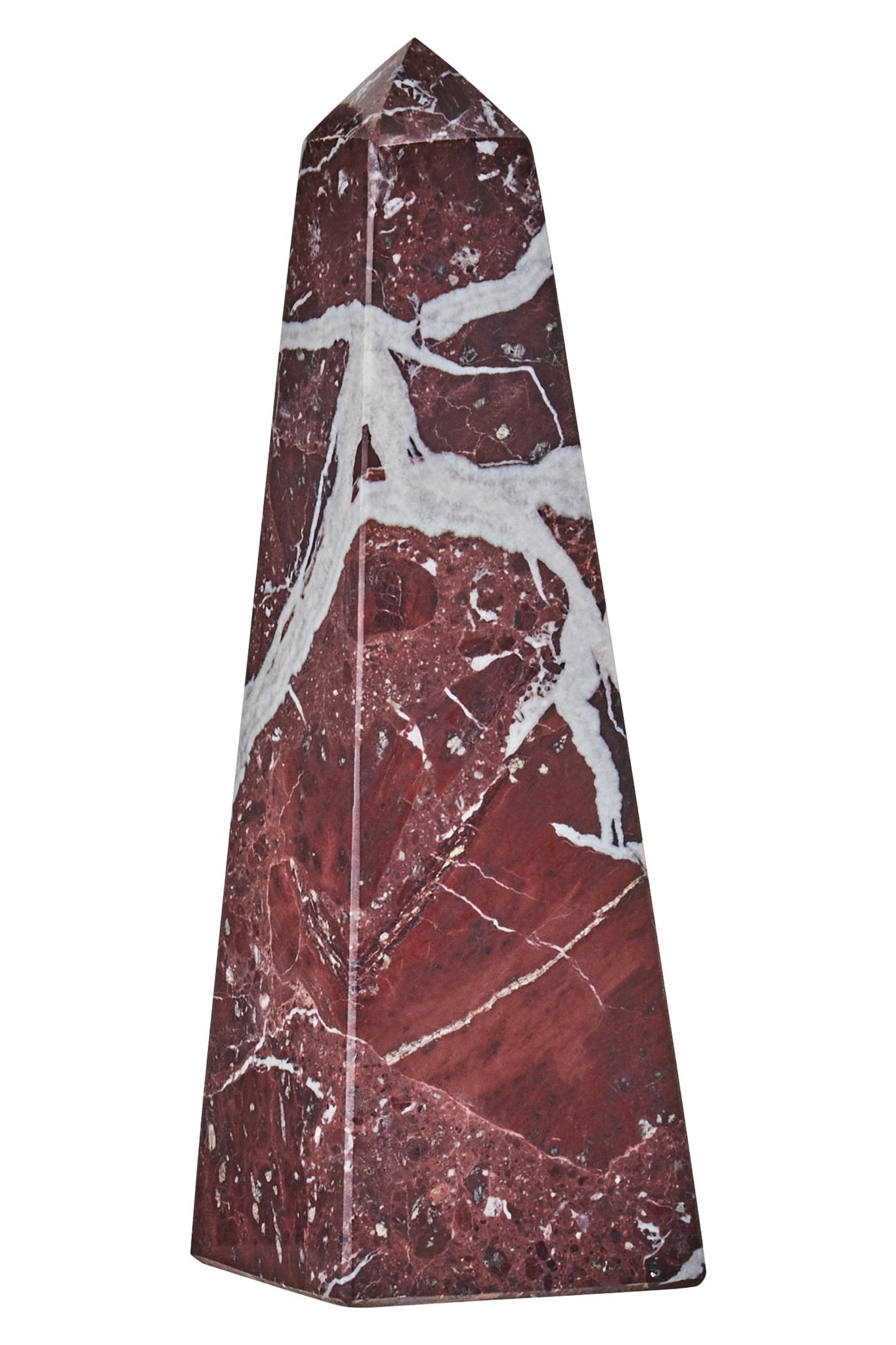 Vida Small Red Marble Obelisk - Skandi London