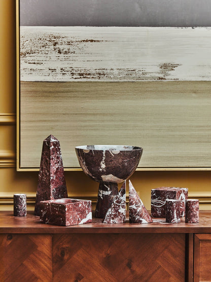 Vida Small Red Marble Obelisk - Skandi London