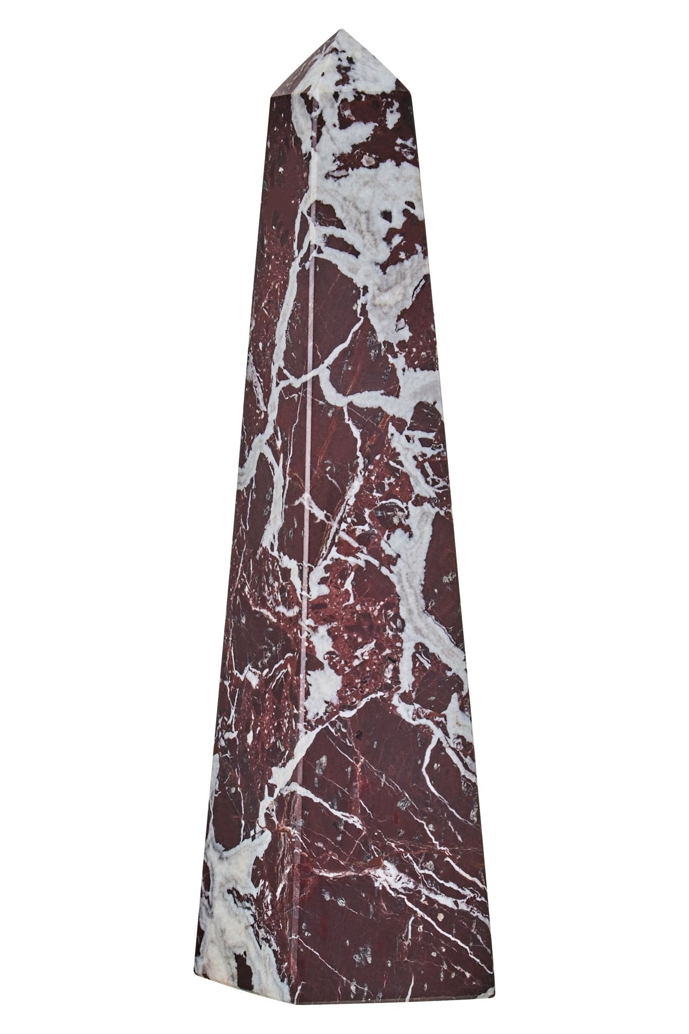 Vida Large Red Marble Obelisk - Skandi London