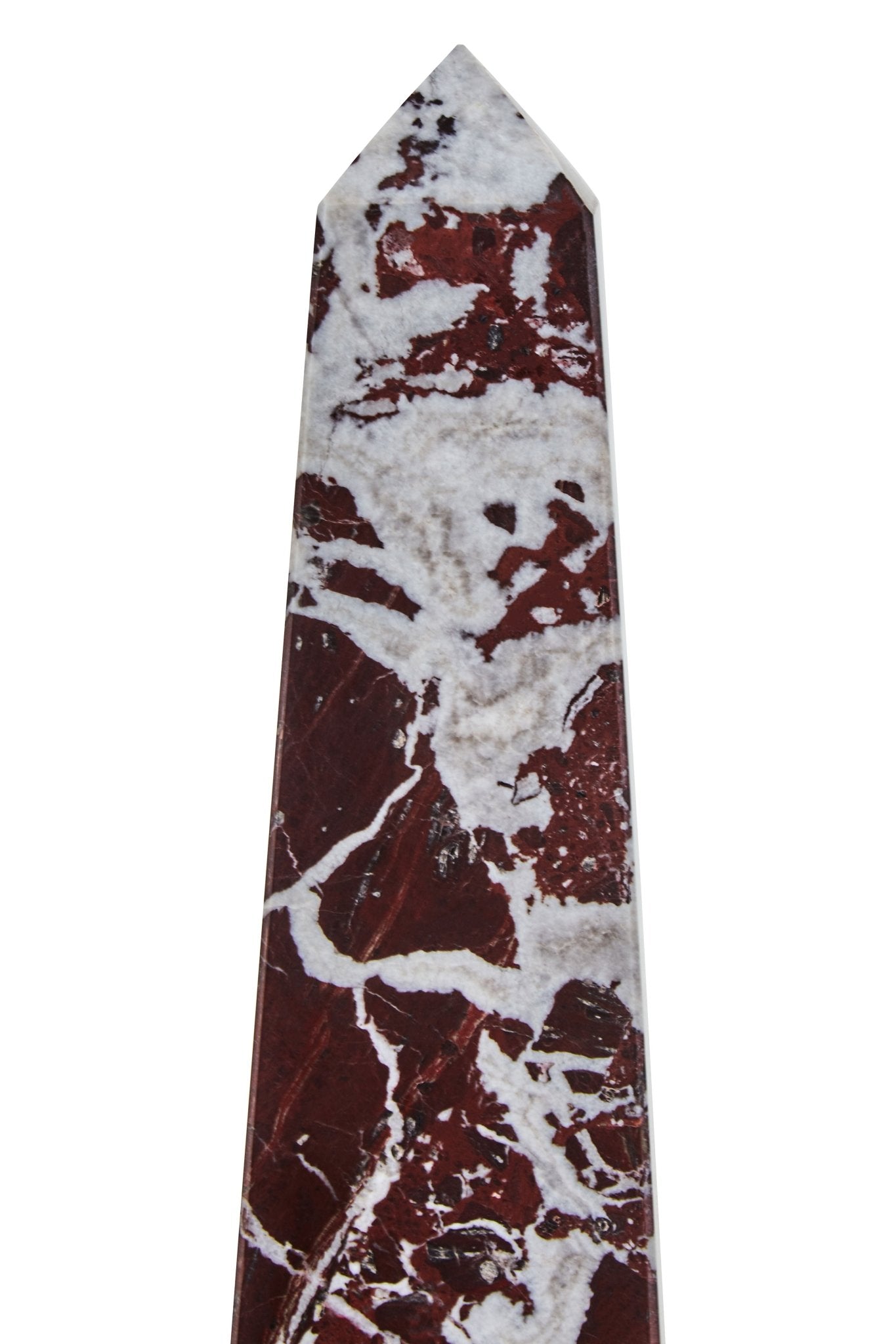 Vida Large Red Marble Obelisk - Skandi London