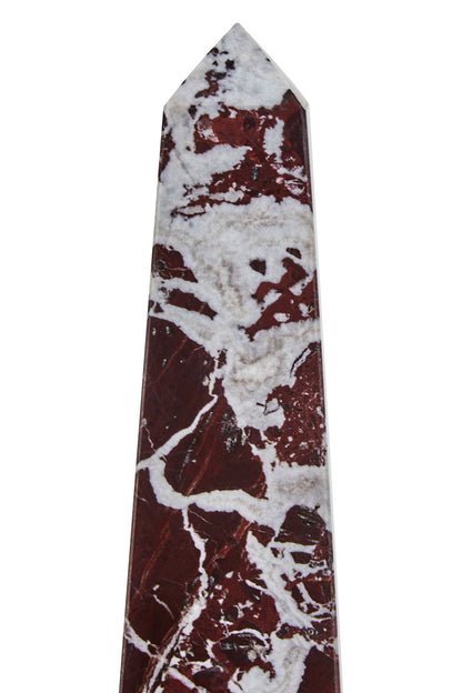 Vida Large Red Marble Obelisk - Skandi London