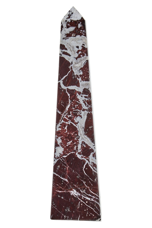 Vida Large Red Marble Obelisk - Skandi London