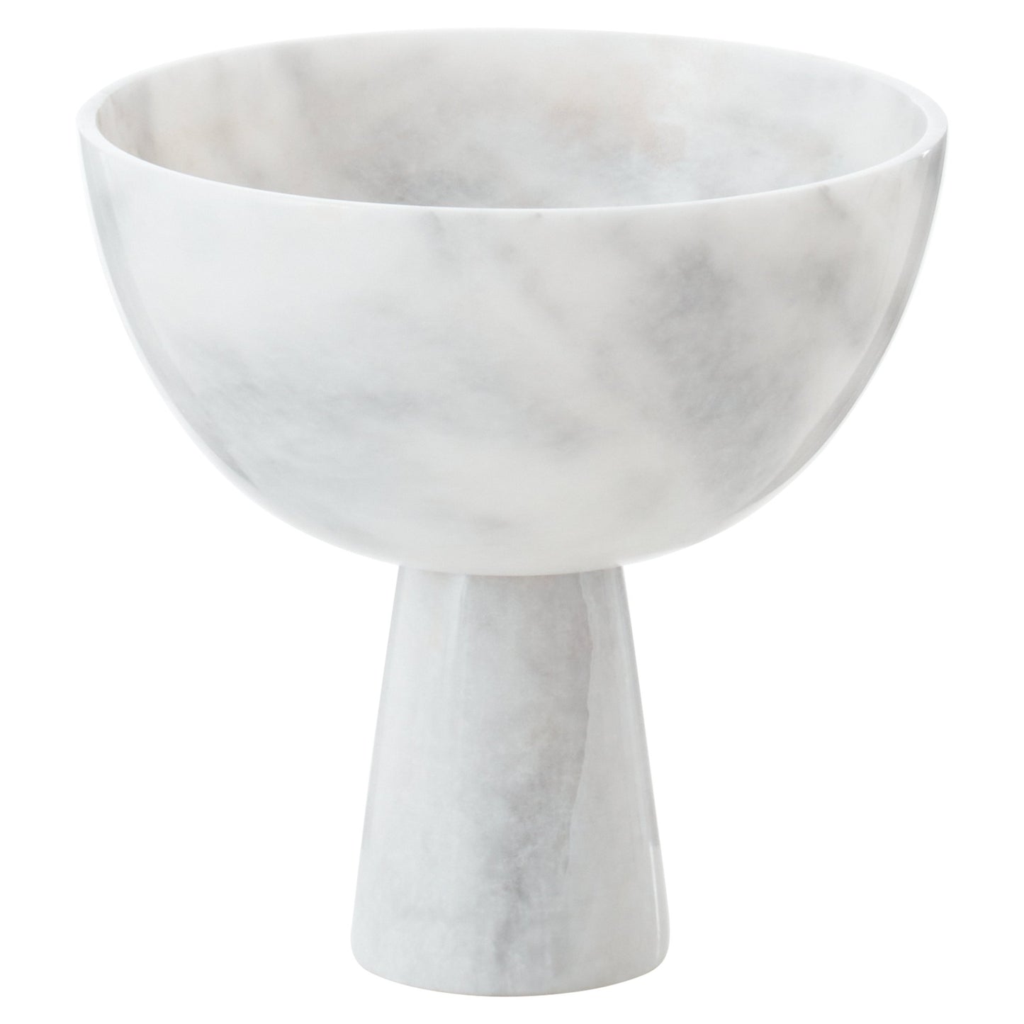 Vida Large White Marble Pedestal Bowl - Skandi London
