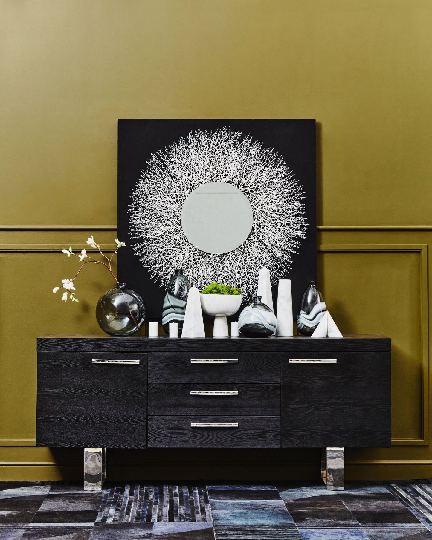 Vida Large White Marble Pedestal Bowl - Skandi London